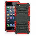 Wholesale iPhone 5 5S TPU+PC Dual  Hybrid Case with Stand (Black-Red)